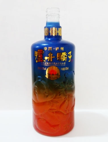 阿里瀘州嬌子噴釉烤花玻璃酒瓶