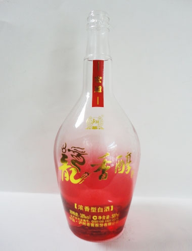 訂制高白烤花玻璃酒瓶